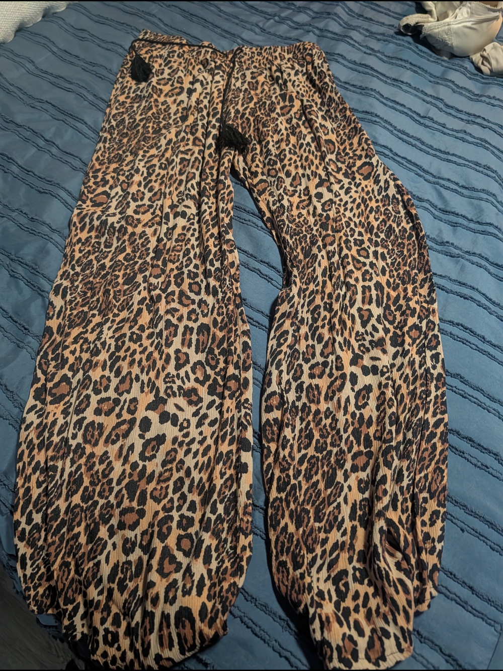 Leopard Print Wide Leg Pants — Brown & Black